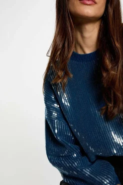 Mujer Morgan Jerséis>Jersey de lentejuelas cuello redondo