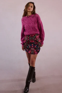 Mujer Molly Bracken Jerséis>Jersey de manga larga en punto calado con corazones