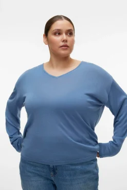Mujer Vero Moda Curve Jerséis>Jersey de manga larga y cuello pico Curve
