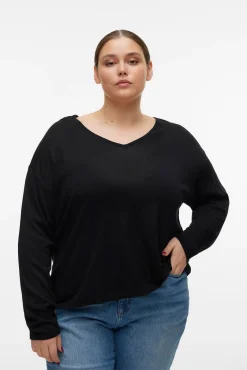 Mujer Vero Moda Curve Jerséis>Jersey de manga larga y cuello pico Curve