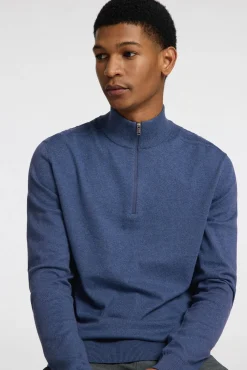 Hombre Selected Jerséis>Jersey de punto con media cremallera 100% algodón