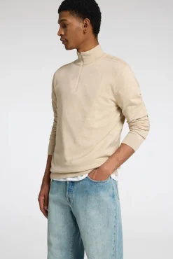 Hombre Selected Jerséis>Jersey de punto con media cremallera 100% algodón