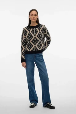 Mujer Vero Moda Jerséis>Jersey de punto grueso con estampado