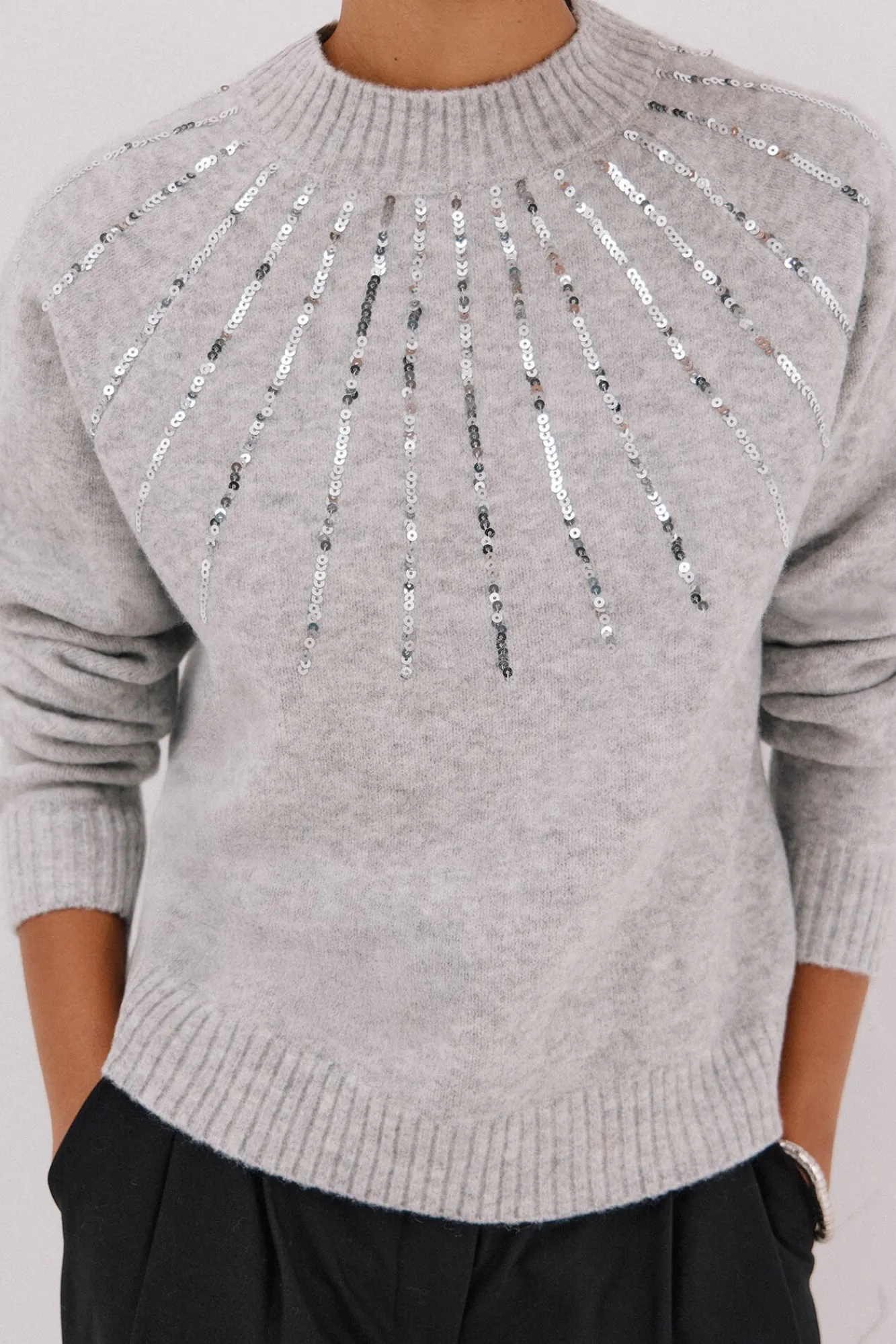 Mujer Cortefiel Jerséis>Jersey delantero lentejuelas.