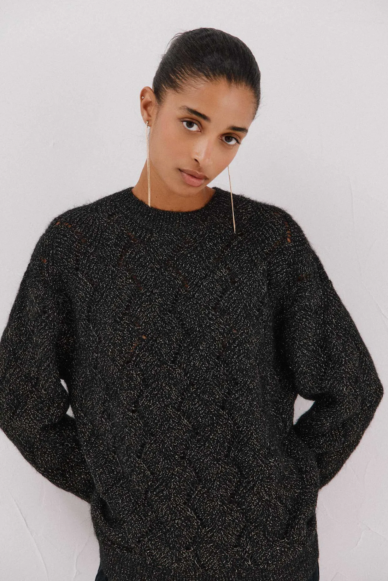 Mujer Cortefiel Jerséis>Jersey delantero lentejuelas.