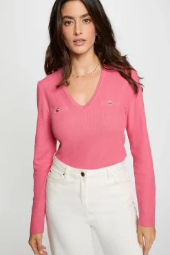 Mujer Morgan Jerséis>Jersey entallado con cuello en V