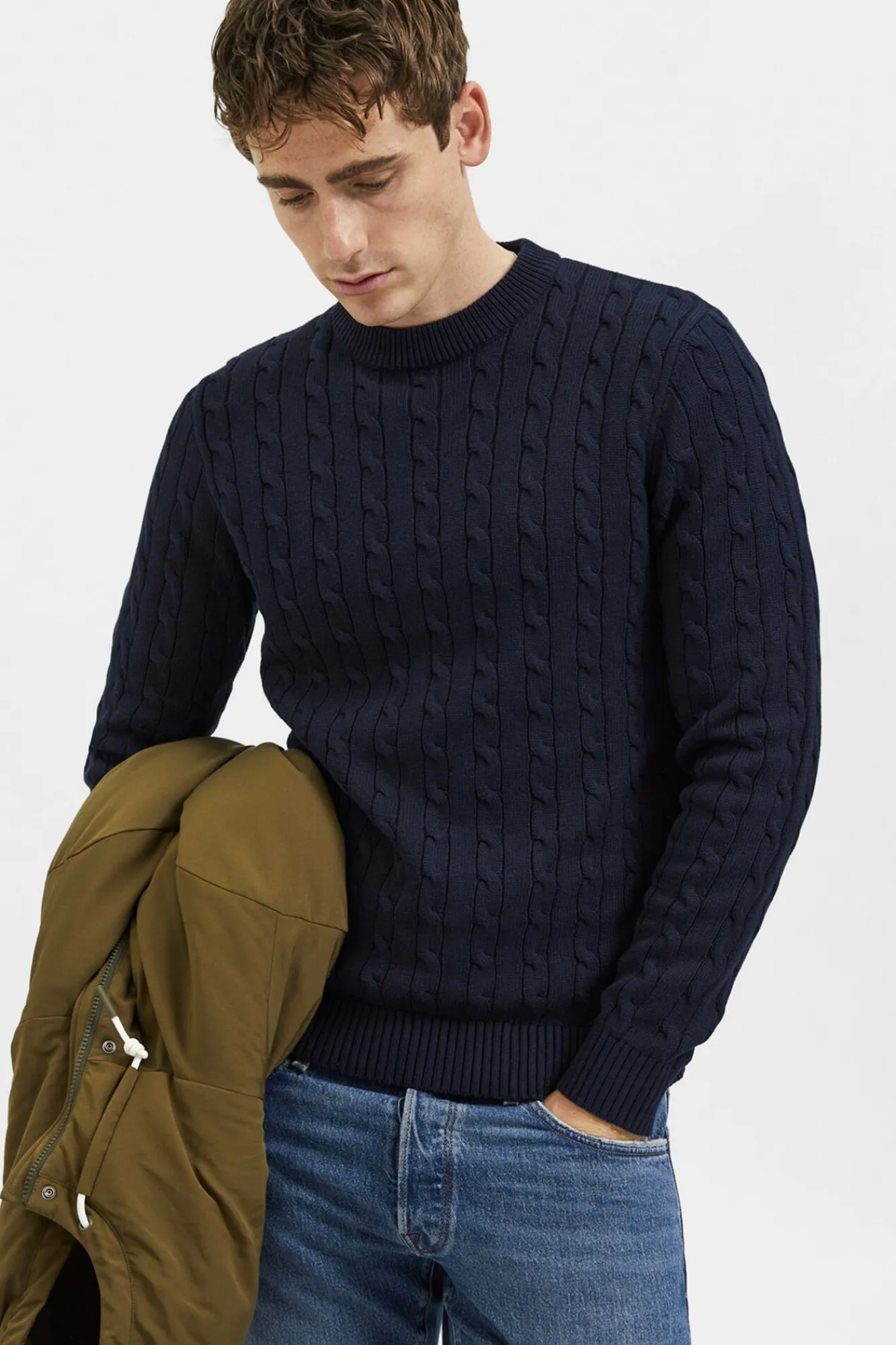 Hombre Selected Jerséis>Jersey estructura 100% algodón orgánico