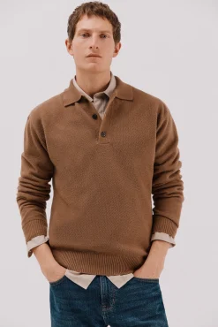 Hombre Cortefiel Jerséis>Jersey estructura lana cuello polo botones