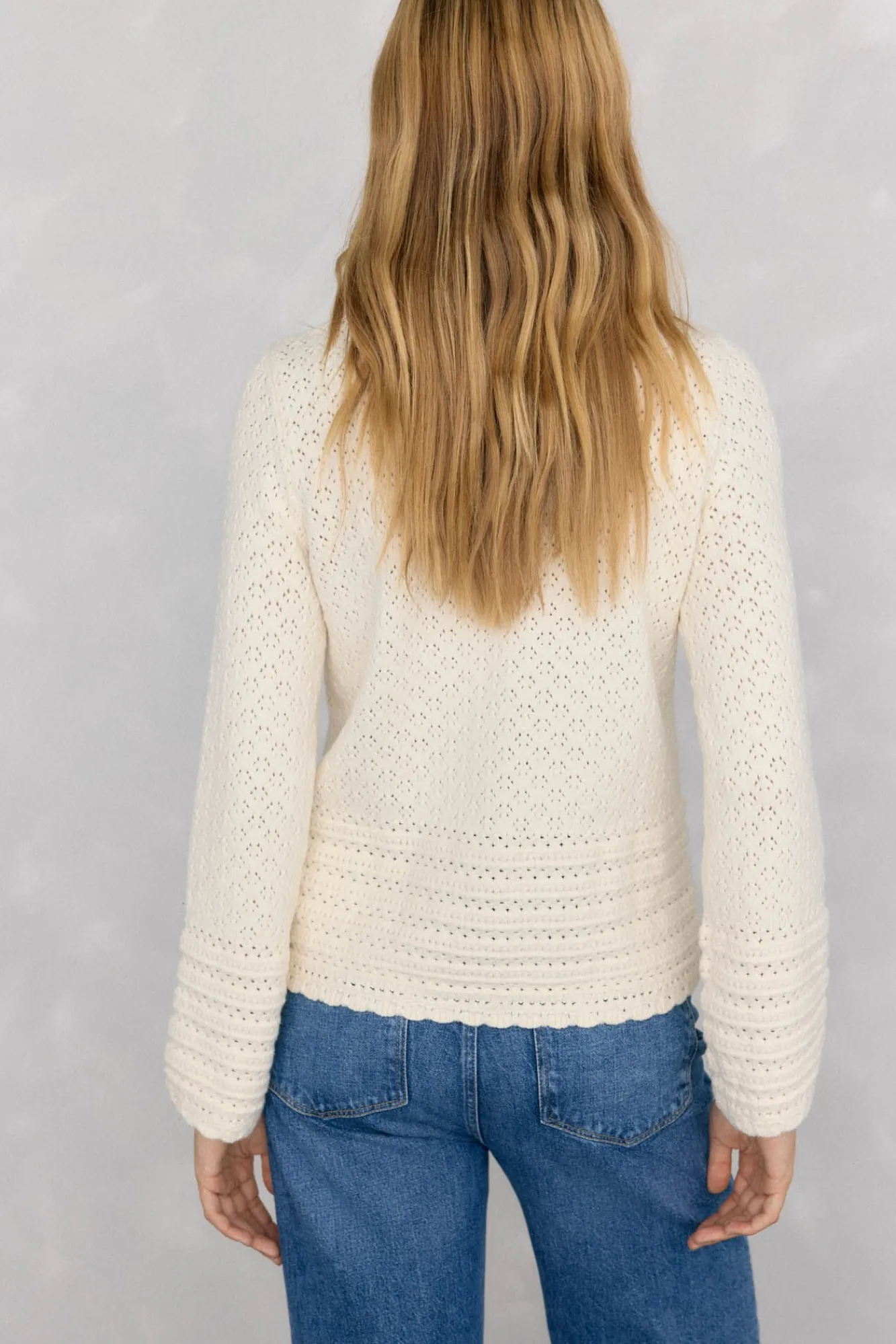 Mujer Pedro del Hierro Jerséis>Jersey fantasía calada manga acampanada