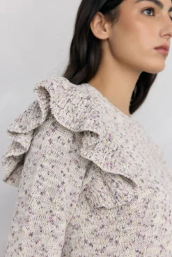 Mujer Pedro del Hierro Jerséis>Jersey fantasía multicolor volante