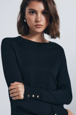 Mujer Springfield Jerséis>Jersey fino botones puños