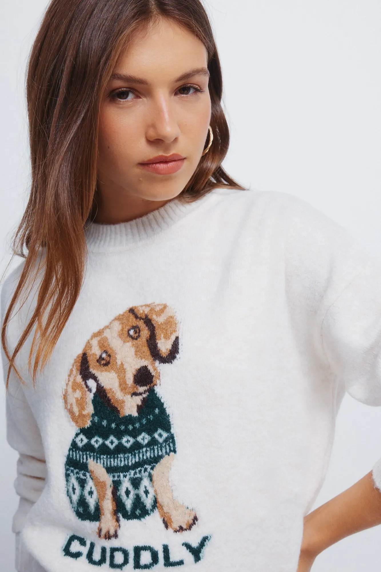 Mujer Springfield Jerséis>Jersey intarsia perro "Cuddly"