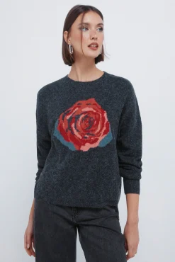 Mujer Springfield Jerséis>Jersey intarsia rosa