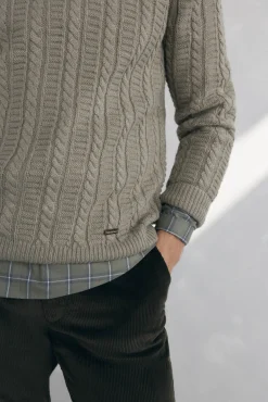 Hombre Pedro del Hierro Jerséis>Jersey lana cables cuello redondo