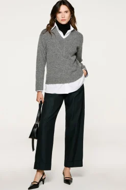 Mujer Selected Jerséis>Jersey lana cuello pico.