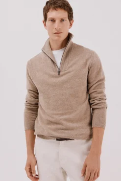 Hombre Cortefiel Jerséis>Jersey lana lambswool cuello abierto cremallera