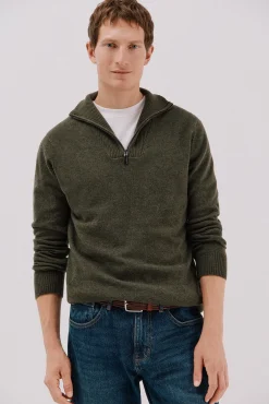 Hombre Cortefiel Jerséis>Jersey lana lambswool cuello abierto cremallera