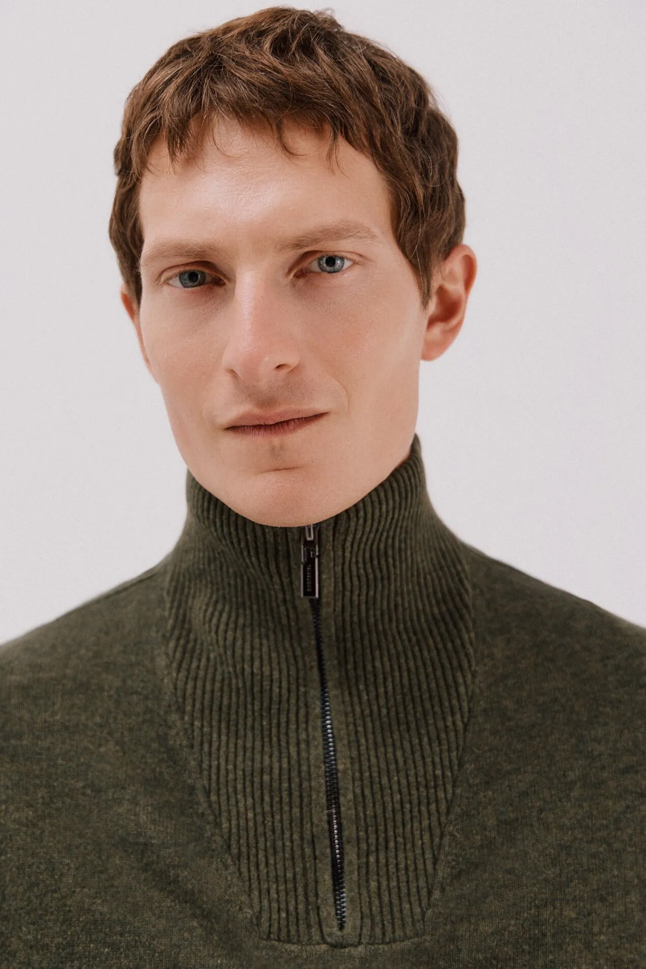 Hombre Cortefiel Jerséis>Jersey lana lambswool cuello abierto cremallera