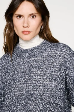 Mujer Selected Jerséis>Jersey lana y algodón orgánico cuello caja