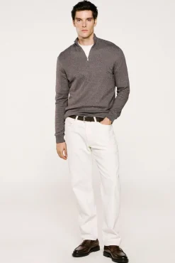 Hombre Selected Jerséis>Jersey media cremallera 100% algodón.