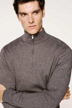 Hombre Selected Jerséis>Jersey media cremallera 100% algodón.