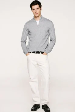 Hombre Selected Jerséis>Jersey media cremallera 100% algodón.