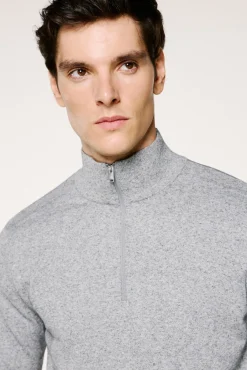 Hombre Selected Jerséis>Jersey media cremallera 100% algodón.