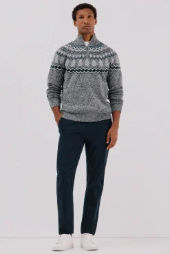 Hombre Cortefiel Jerséis>Jersey navideño fantasía lana cuello alto cremallera