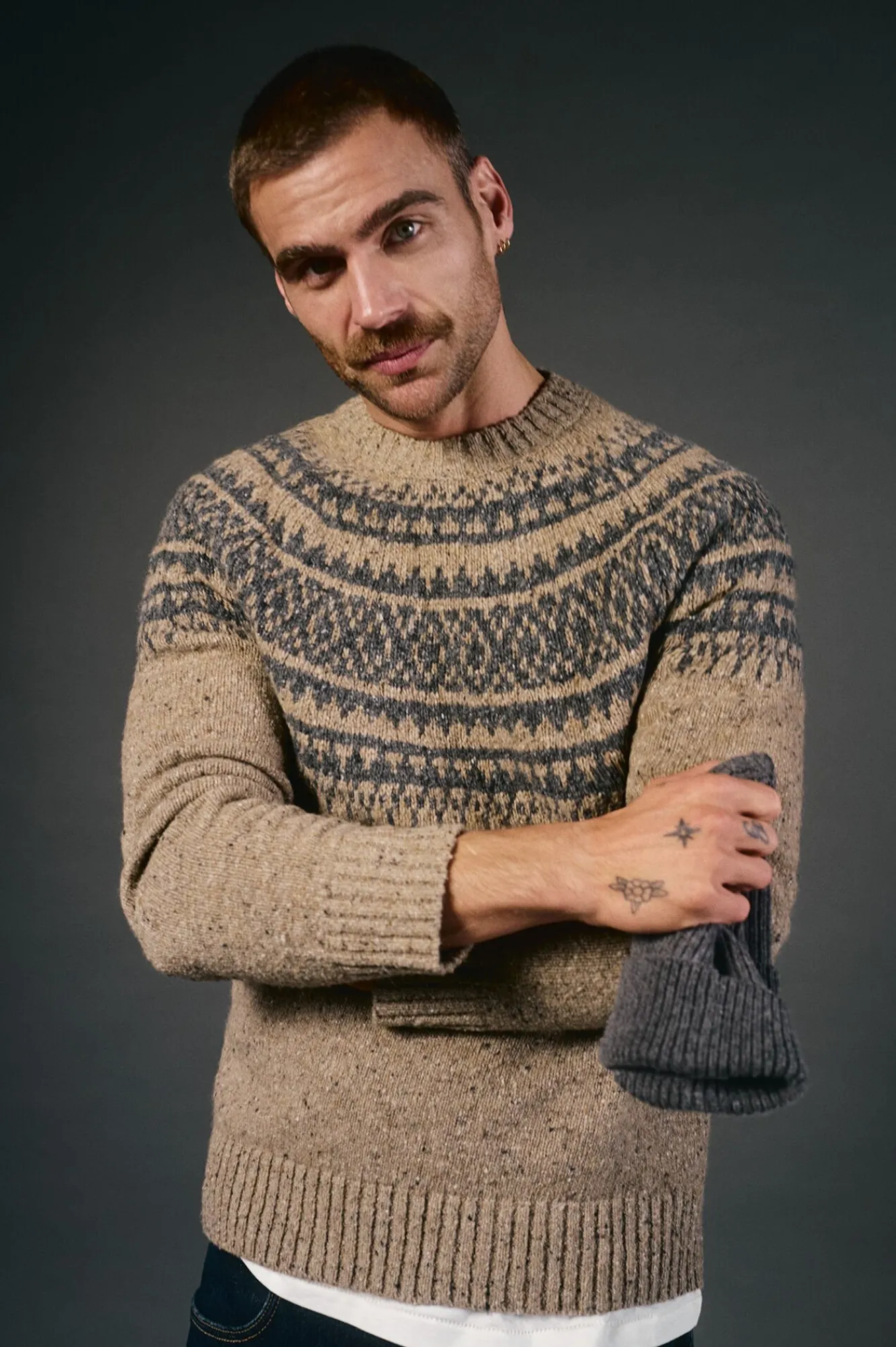 Hombre OOTO Jerséis>Jersey navideño jacquard cuello caja