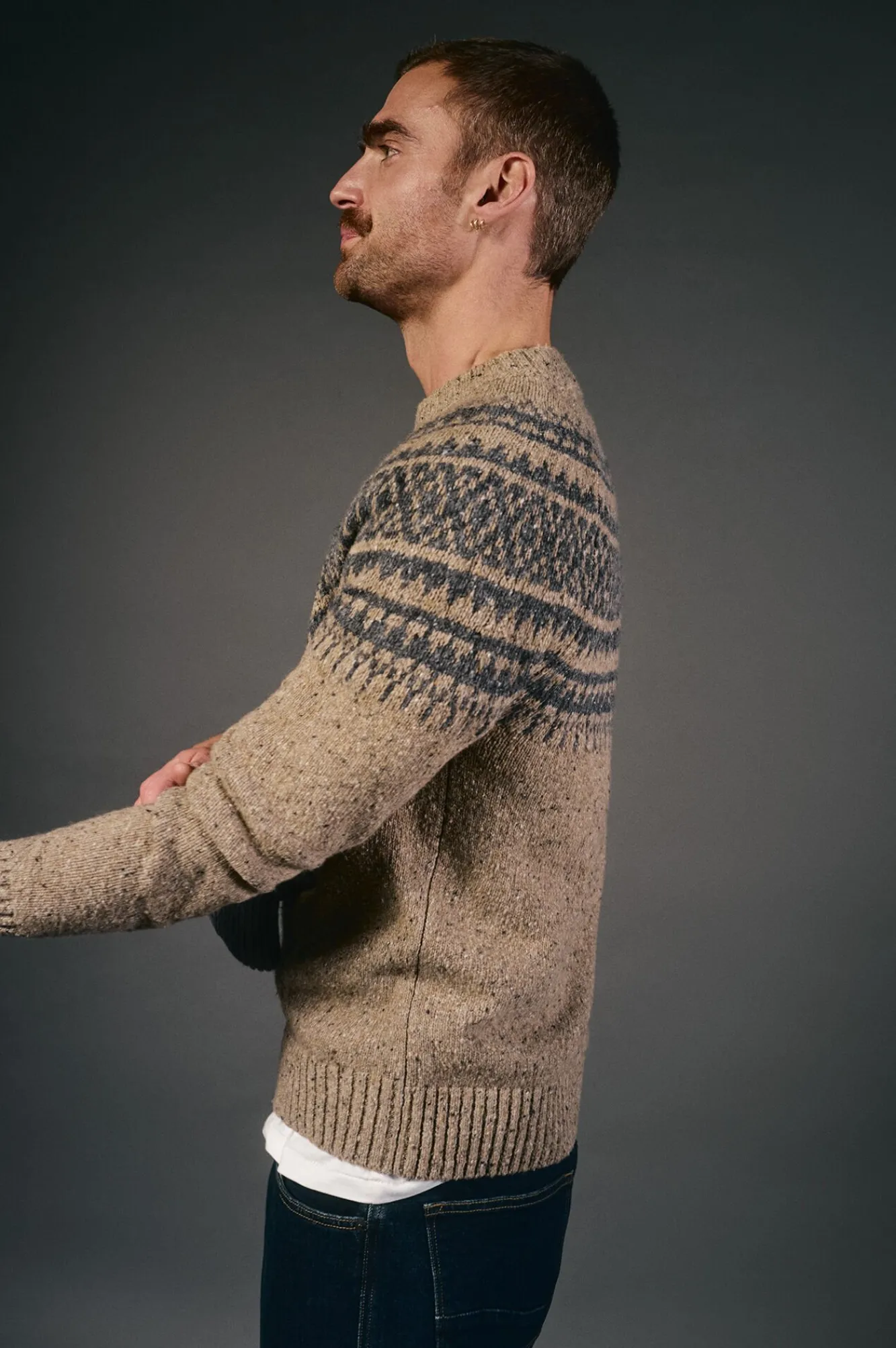 Hombre OOTO Jerséis>Jersey navideño jacquard cuello caja