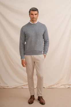 Hombre Celopman Jerséis>Jersey Nudos Cuello Caja