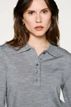 Mujer Selected Jerséis>Jersey polo 100% lana merino.