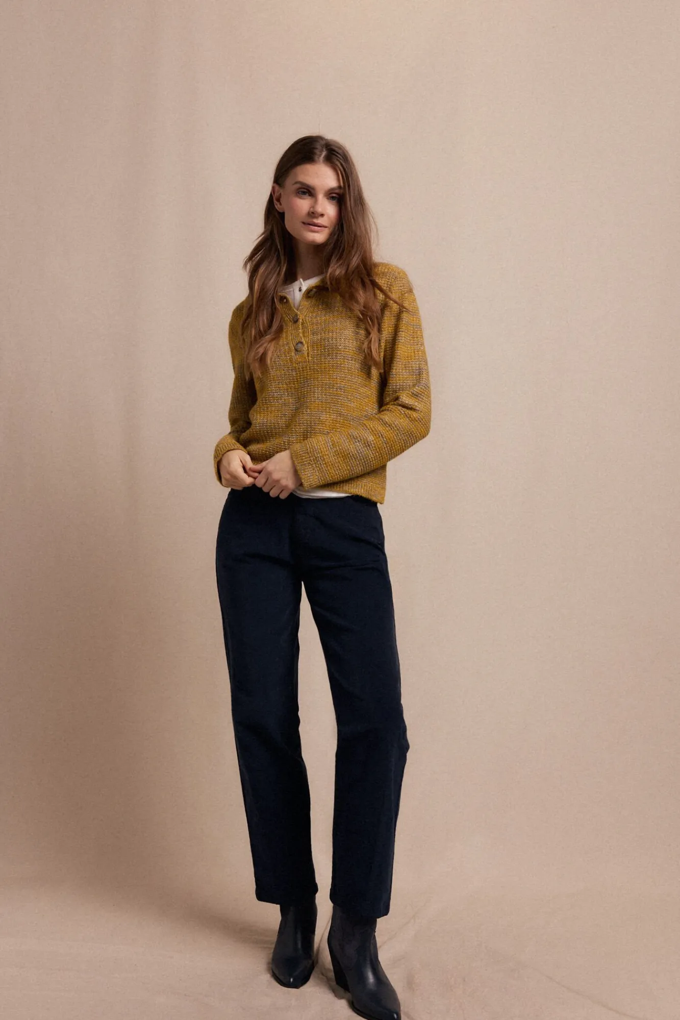 Mujer Slowlove Jerséis>Jersey polo jaspeado