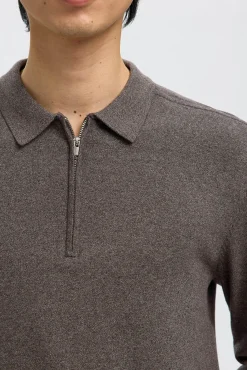 Hombre Selected Jerséis>Jersey polo media cremallera 100% algodón.