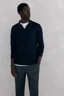 Hombre Pedro del Hierro Jerséis>Jersey premium estructura algodón seda cashmere