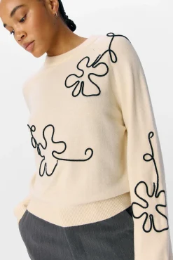 Mujer Object Jerséis>Jersey punto bordado flor