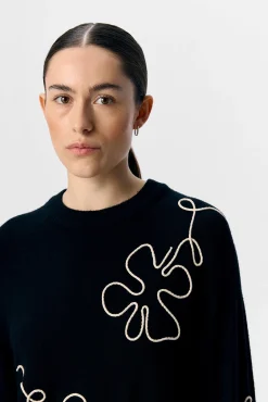 Mujer Object Jerséis>Jersey punto bordado flor