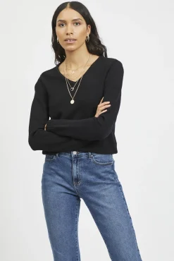 Mujer Vila Blusas|Jerséis>Jersey punto cuello pico