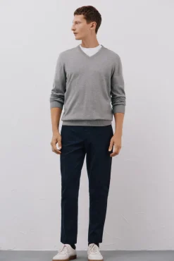 Hombre Cortefiel Jerséis>Jersey punto fino algodón cuello pico