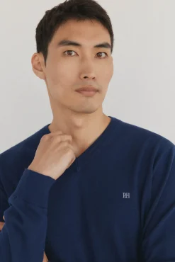 Hombre Pedro del Hierro Jerséis>Jersey punto fino algodón premium cuello pico