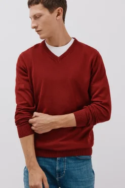 Hombre Cortefiel Jerséis>Jersey punto fino algodón cuello pico