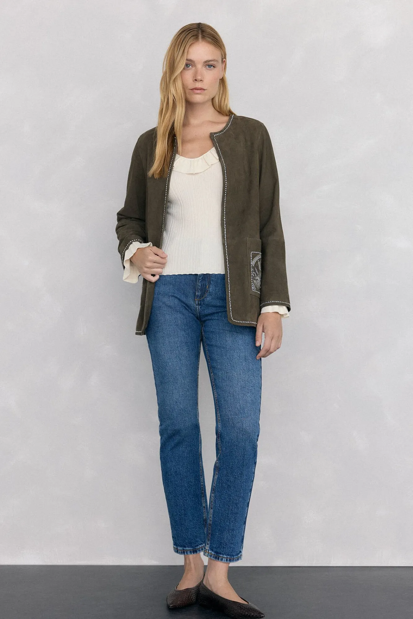 Mujer Pedro del Hierro Jerséis>Jersey punto fino canalé volante