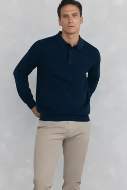 Hombre Pedro del Hierro Jerséis>Jersey punto fino cuello polo estructura