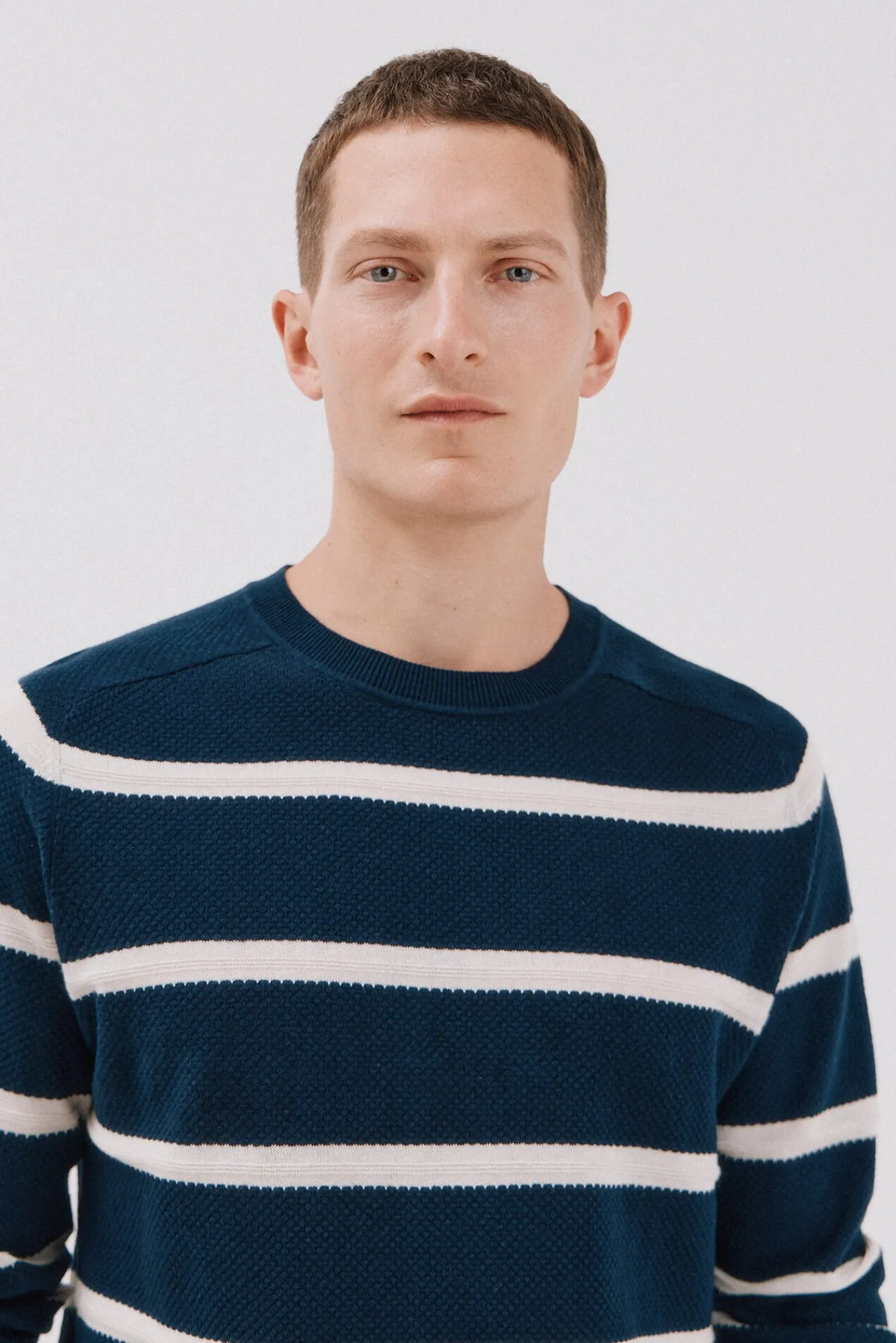 Hombre Cortefiel Jerséis>Jersey punto fino rayas cuello redondo