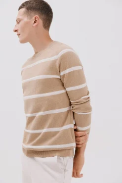 Hombre Cortefiel Jerséis>Jersey punto fino rayas cuello redondo