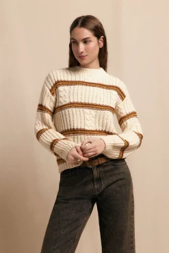 Mujer Slowlove Jerséis>Jersey punto perlado rayas