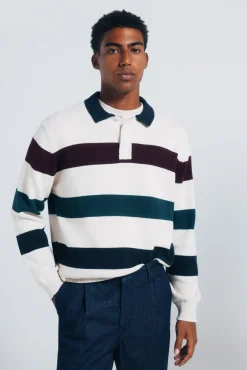 Hombre Springfield Jerséis>Jersey rayas cuello polo