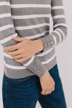 Mujer Cortefiel Jerséis>Jersey rayas cuello vuelto