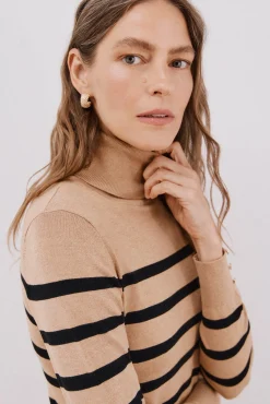 Mujer Cortefiel Jerséis>Jersey rayas cuello vuelto