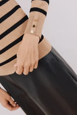 Mujer Cortefiel Jerséis>Jersey rayas cuello vuelto